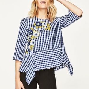 NWT Zara Embroided blouse